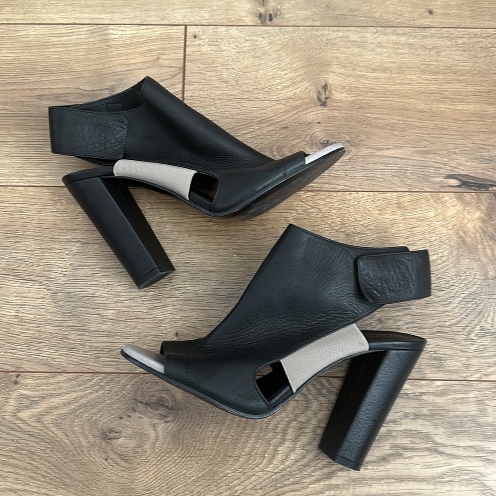 Vince Open Toe Heels with Velcro Ankle Strap